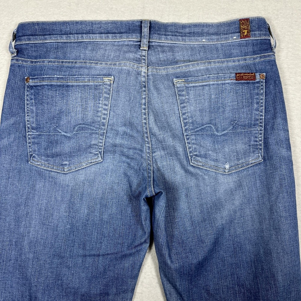 7 For All Mankind Josefina Skinny Boyfriend Jeans‎ Womens 30 Blue Distressed USA - Picture 13 of 16